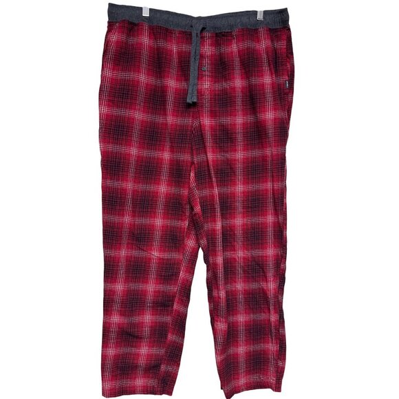 Eddie Bauer Men's Red Plaid Sleep Lounge Pants Pull-On Size XL 100% Cotton - Picture 1 of 10